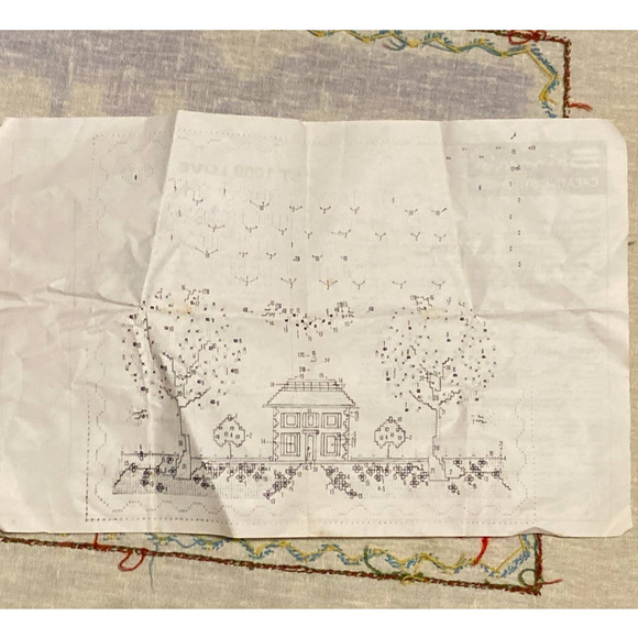 Vintage Spinnerin Creative Stitchery St Love 1009 Partially Completed Embroidery - Picture 6 of 6